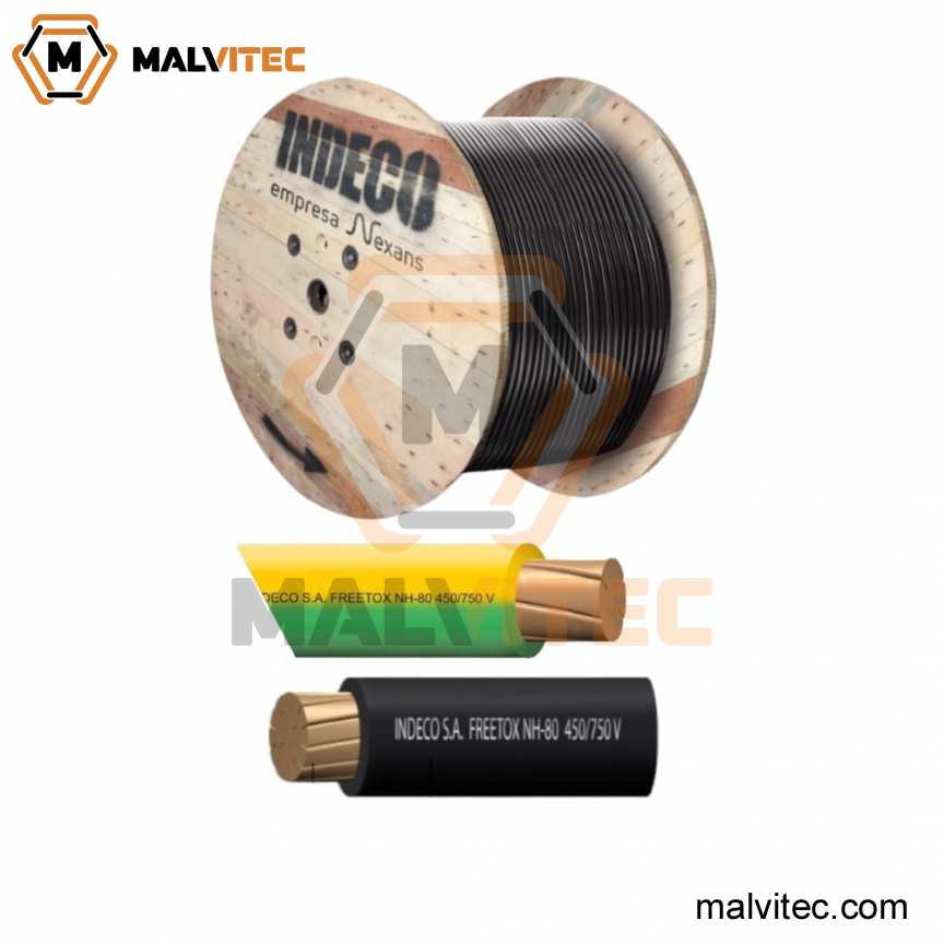 INDECO CABLE FREETOX NH-80 50MM2 450/750V   NEGRO Y AMARILLO/VERDE