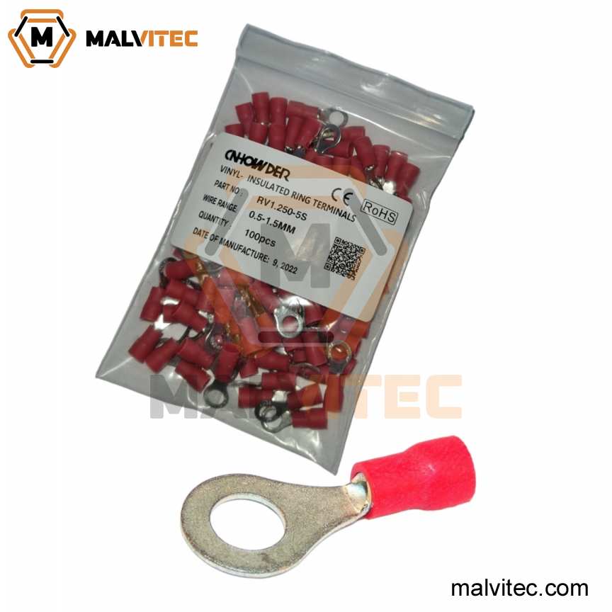 TERMINAL  A COMPRECION OJAL ROJO 1.5MM2