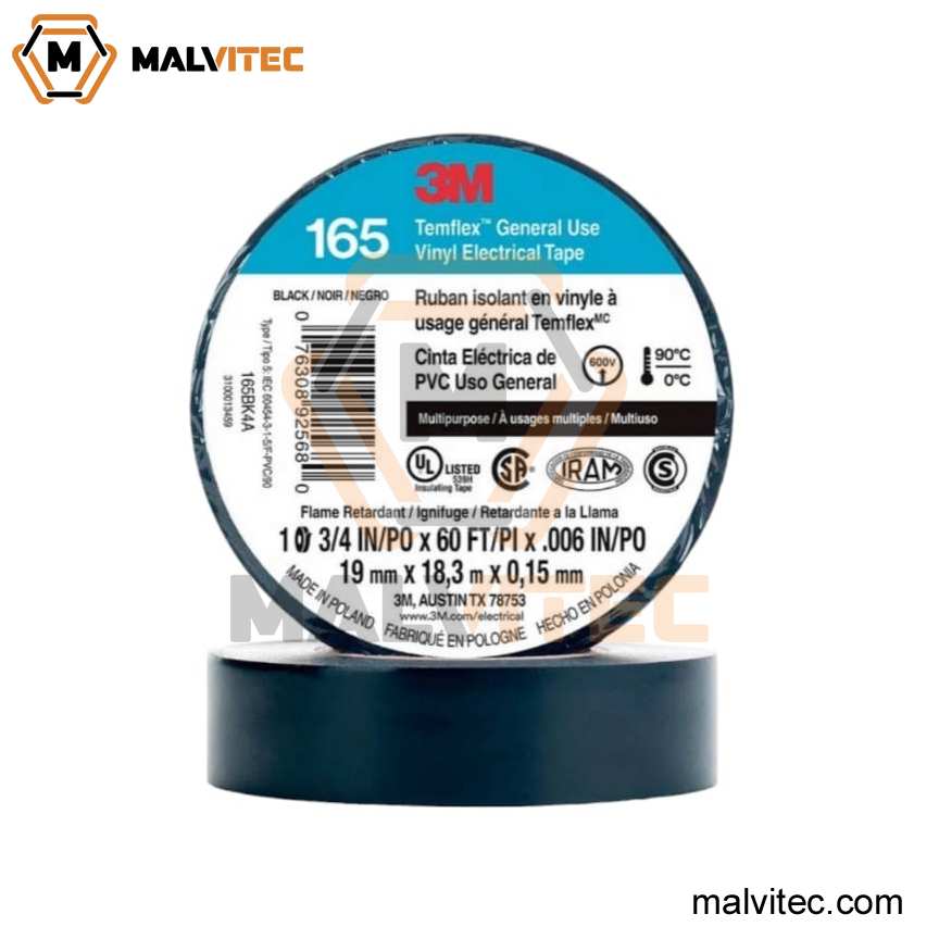 CINTA ELÉCTRICA DE PVC 3M™ TEMFLEX™ 165