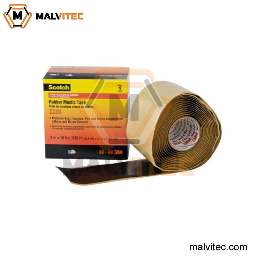 CINTA DE MASTIQUE A BASE DE CAUCHO SCOTCH® 2228, 5 CM X 3 MTS, NEGRA, 1 ROLLO