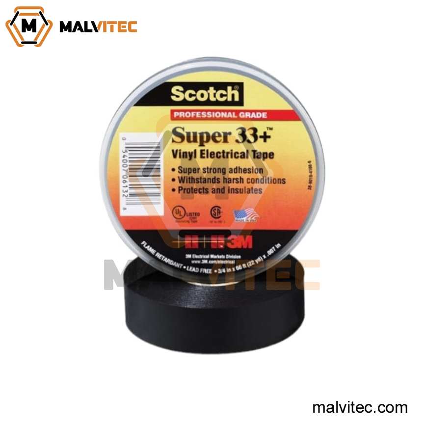 CINTA ELÉCTRICA VINÍLICA AISLANTE SCOTCH® SUPER 33+ DE 3M. 19 MM X 20 M.