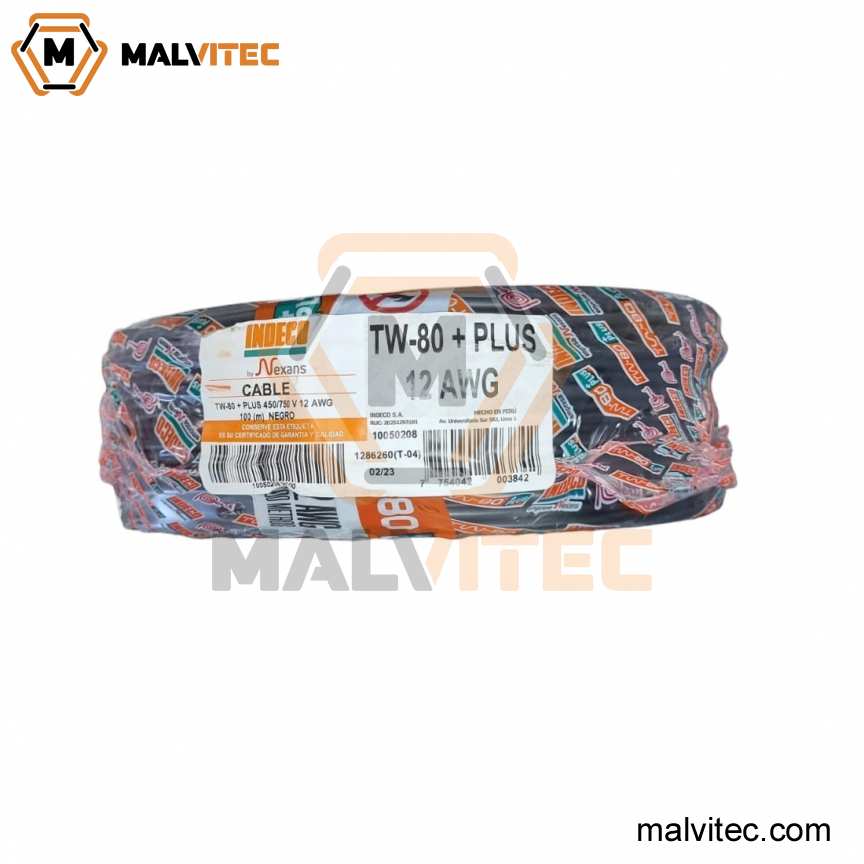 CABLE THW-90 +PLUS 450/750 V 12 AWG