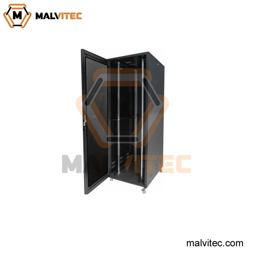 GABINETE  DE 42 RU 80X80X210 PUERTA DE VIDRIO